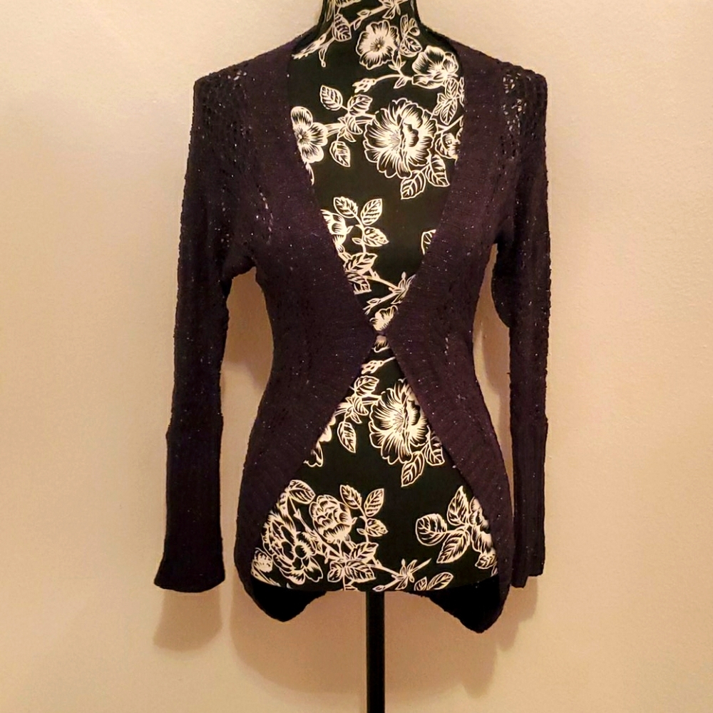 Bebe Grey Metallic Cardigan XS